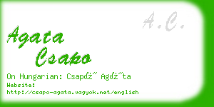 agata csapo business card